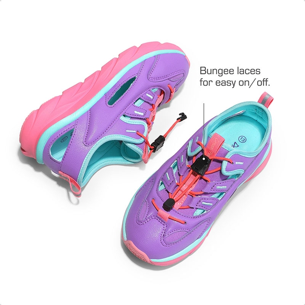 Boys & Girls Closed-Toe Athletic Sport Sandals - PURPLE PINK BLUE - 3